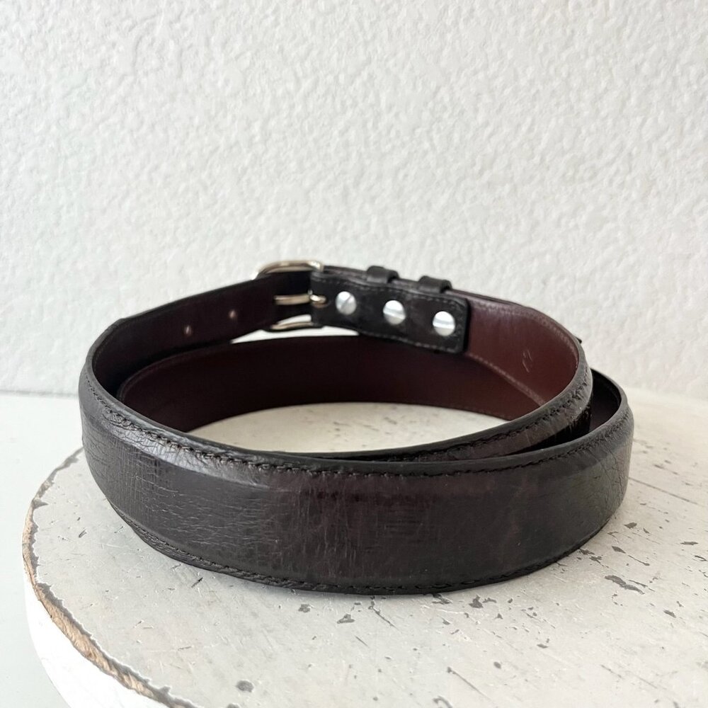 Rod Patrick Boots Mens Western Belt 1.25" Size 36 Taper End Brown Smooth Ostrich - Picture 2 of 12